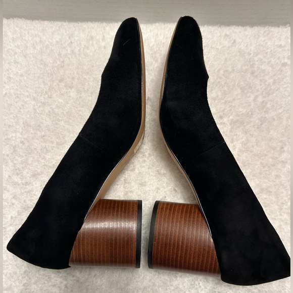 J. Crew Black Velvet Suede Block Heel Round Toe Pump Shoes Women Size 6 - Picture 6 of 9